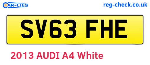SV63FHE are the vehicle registration plates.