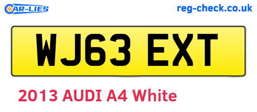 WJ63EXT are the vehicle registration plates.