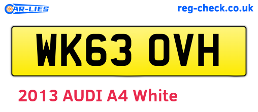 WK63OVH are the vehicle registration plates.
