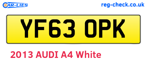 YF63OPK are the vehicle registration plates.