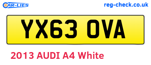 YX63OVA are the vehicle registration plates.