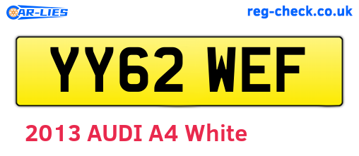 YY62WEF are the vehicle registration plates.