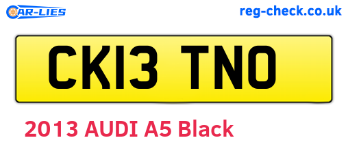 CK13TNO are the vehicle registration plates.