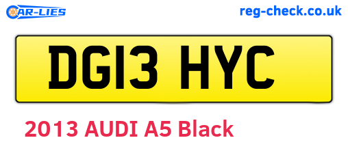 DG13HYC are the vehicle registration plates.