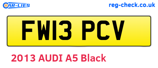 FW13PCV are the vehicle registration plates.
