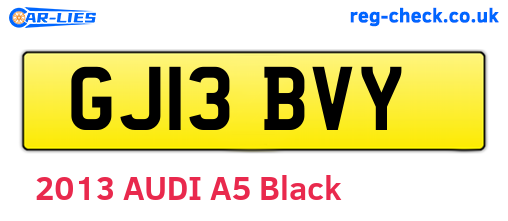GJ13BVY are the vehicle registration plates.