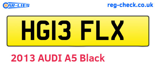 HG13FLX are the vehicle registration plates.