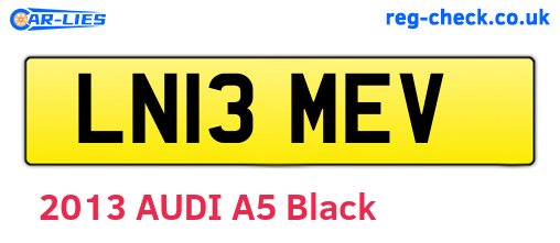 LN13MEV are the vehicle registration plates.