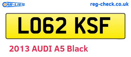LO62KSF are the vehicle registration plates.