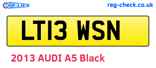 LT13WSN are the vehicle registration plates.