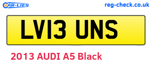 LV13UNS are the vehicle registration plates.