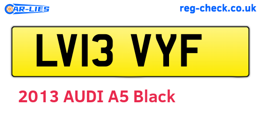 LV13VYF are the vehicle registration plates.