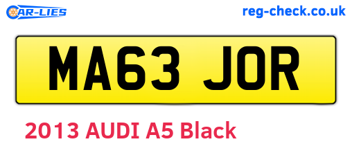 MA63JOR are the vehicle registration plates.