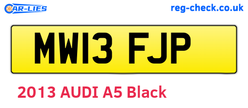 MW13FJP are the vehicle registration plates.