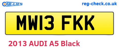 MW13FKK are the vehicle registration plates.
