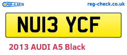 NU13YCF are the vehicle registration plates.