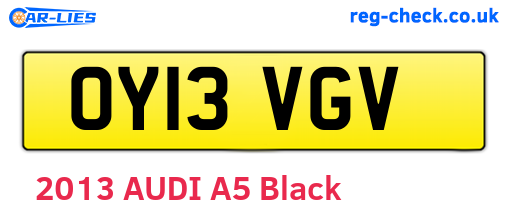 OY13VGV are the vehicle registration plates.