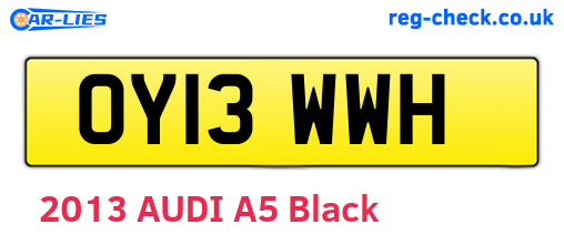 OY13WWH are the vehicle registration plates.