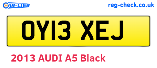 OY13XEJ are the vehicle registration plates.