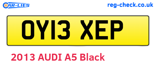OY13XEP are the vehicle registration plates.