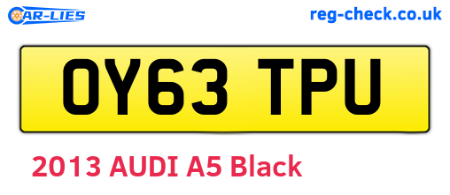 OY63TPU are the vehicle registration plates.