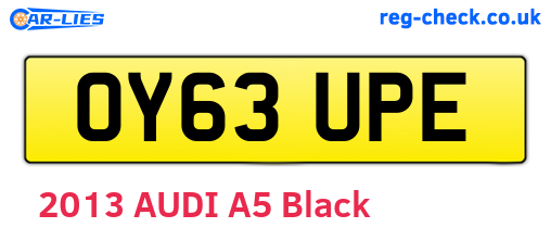 OY63UPE are the vehicle registration plates.