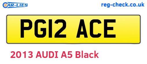 PG12ACE are the vehicle registration plates.