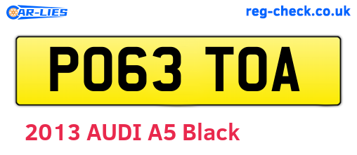PO63TOA are the vehicle registration plates.