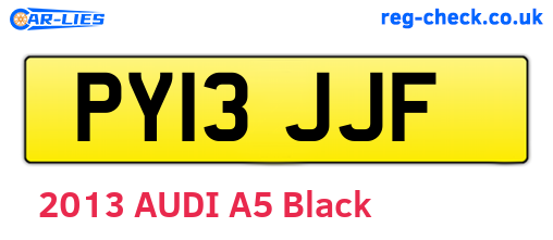 PY13JJF are the vehicle registration plates.