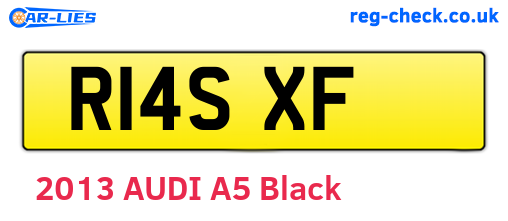 R14SXF are the vehicle registration plates.