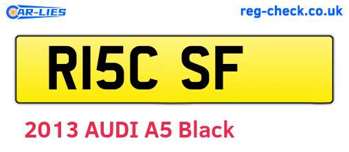 R15CSF are the vehicle registration plates.