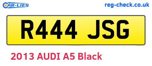 R444JSG are the vehicle registration plates.
