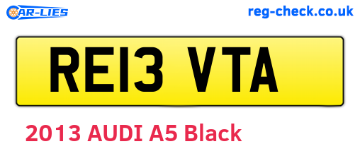 RE13VTA are the vehicle registration plates.