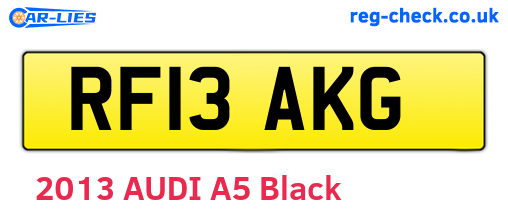 RF13AKG are the vehicle registration plates.