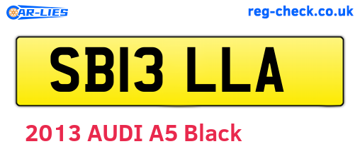 SB13LLA are the vehicle registration plates.