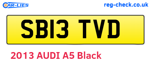 SB13TVD are the vehicle registration plates.