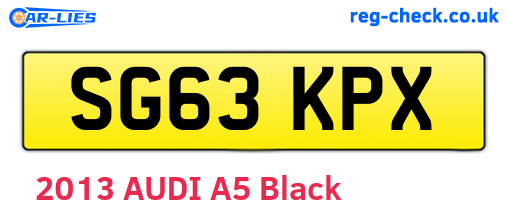 SG63KPX are the vehicle registration plates.
