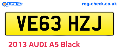 VE63HZJ are the vehicle registration plates.