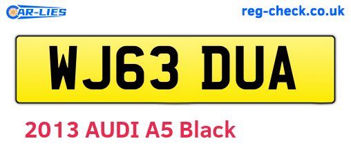 WJ63DUA are the vehicle registration plates.