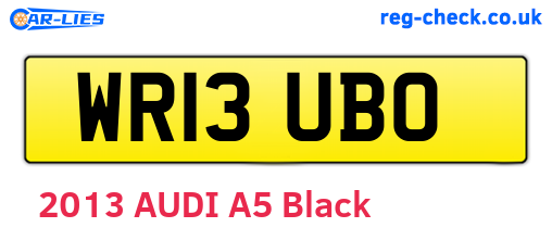 WR13UBO are the vehicle registration plates.