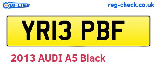 YR13PBF are the vehicle registration plates.