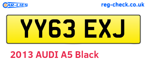 YY63EXJ are the vehicle registration plates.
