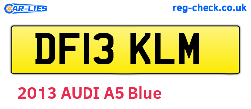 DF13KLM are the vehicle registration plates.
