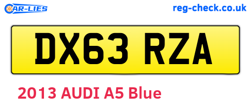 DX63RZA are the vehicle registration plates.