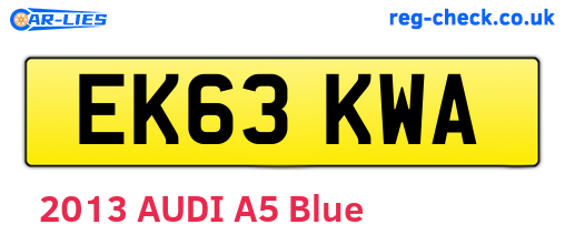 EK63KWA are the vehicle registration plates.