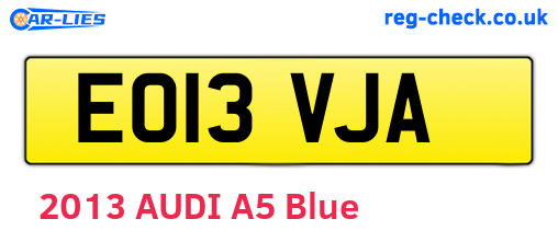 EO13VJA are the vehicle registration plates.