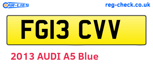 FG13CVV are the vehicle registration plates.