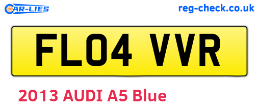 FL04VVR are the vehicle registration plates.