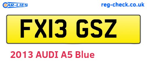 FX13GSZ are the vehicle registration plates.