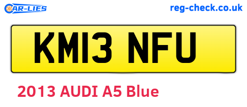 KM13NFU are the vehicle registration plates.